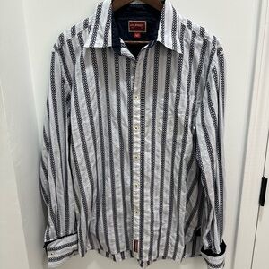 Tommy Hilfiger Black and White Striped Shirt